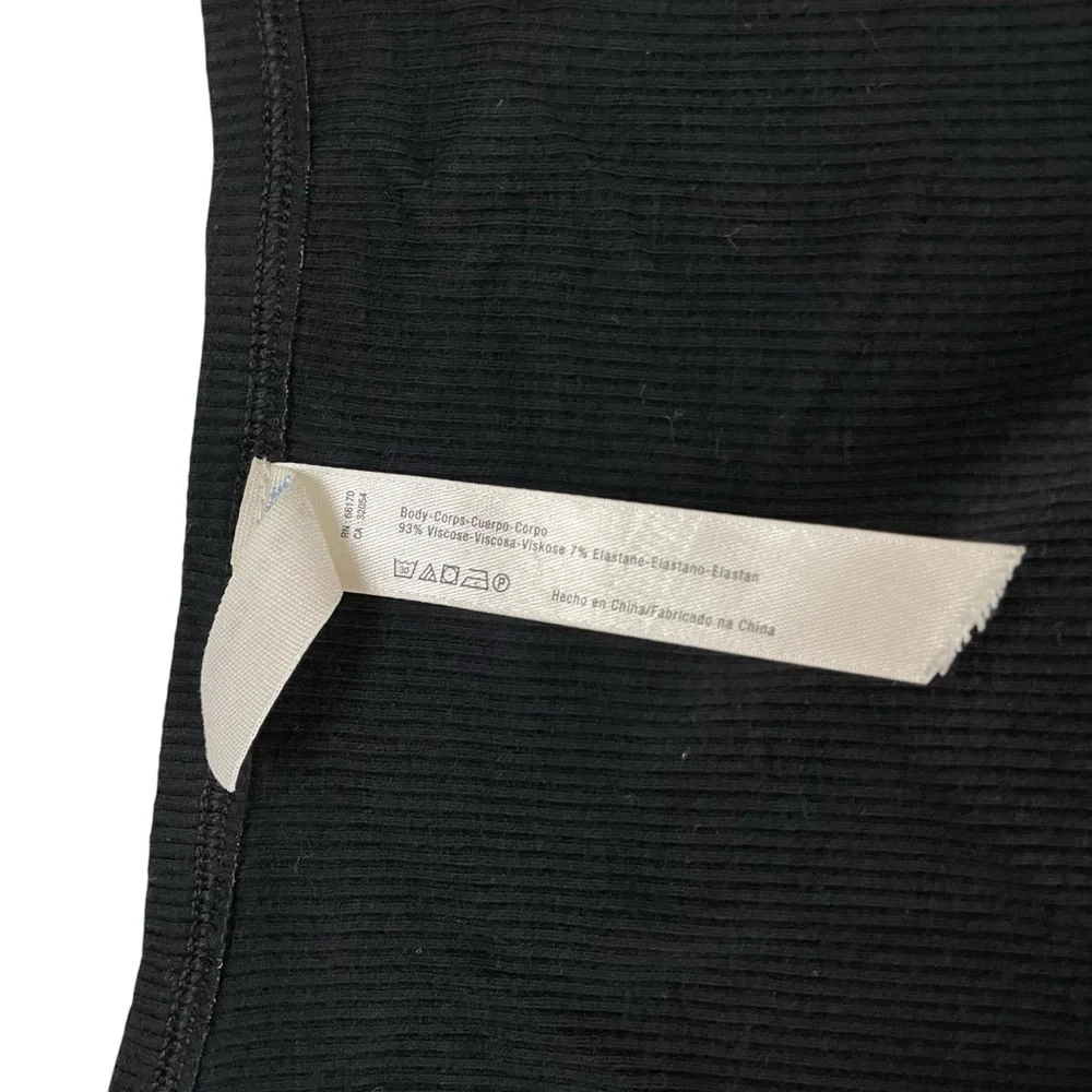 Free People Movement New Moon Knot Front Ribbed Crop Tank Black Lg - Picture 10 of 14